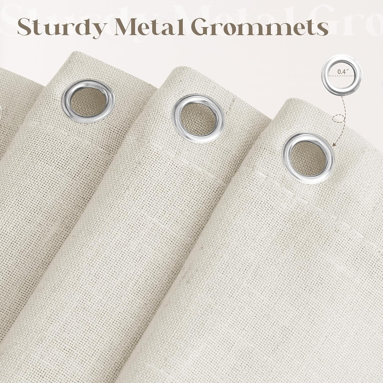 90 Inch Shower Curtain Linen Neutral Earth Tone Extra Long Shower Curtain for Bathroom Bath Drapes Boho Vintage Country Style Rustic Cloth Drapes Bathroom Decor, Greyish Beige Tan, 72x90