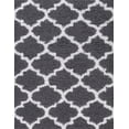thumbnail image 3 of Jersey Shag Transitional Geometric Gray and White Polypropylene Indoor Area Rug, 4'x6' Rectangle, 3 of 9