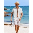 thumbnail image 3 of COOFANDY Summer Beach Shirt for Men Casual Button Down Short Sleeve Shirt Textured Wedding Shirts, 3 of 7
