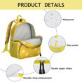 thumbnail image 3 of Retro Daisy Print Students Backpack - Boho Floral Pattern in White and Yellow, Durable Lightweight Student Backpack for School and Travel, 3 of 5
