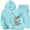 A-Blue916, variant on Big Girls Tracksuit Fall Winter Rainbow Graphic Print Long Sleeve Fleece Hooded Sweatshirt Elastic Waist Jogger Pants 2 Piece Sets