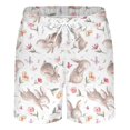thumbnail image 2 of Aayomet Swim Trunks Men Easter Printing Pocket Buckle Lapel Shorts (Pink, M), 2 of 4