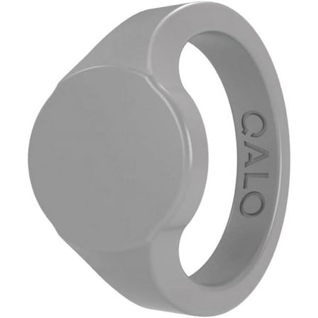 QALO Men's Metallic Forged Rubber Silicone Ring, Rubber Wedding Band, Breathable, Durable Rubber Wedding Ring for Men, 8.5mm Wide 2.5mm Thick, Multi Sizes