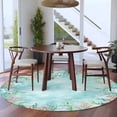 thumbnail image 3 of Coastal Round Area Rug 7Ft Washable Circle Rugs for Dorm Laundry Room, Summer Nautical Beach Coral Starfish Blue Ombre Non-Slip Carpet Floor Mats Indoor Outdoor Carpet Runner Aesthetic Home Decor, 3 of 8