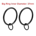 thumbnail image 5 of Anillo de cortina Uxcell Metal 1.46 pulgadas Diámetro interior Anillo de cortina para varillas de cortina Negro 14 Pcs, 5 of 5