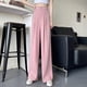 thumbnail image 3 of Pantalones de traje para mujer, estilo coreano, holgados, de cintura alta, con pierna ancha, adelgazantes, rectos, informales, de verano, 3 of 6