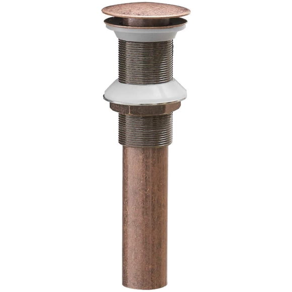 Homevacious Grifo de baño de 1 5/8 pulgadas, fregadero de tocador, tapón de montaje de drenaje emergente sin desbordamiento, cobre, sin plomo, empuje y sello