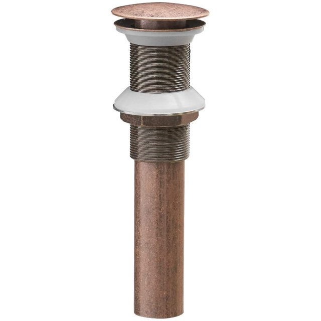 Homevacious Grifo de baño de 1 5/8 pulgadas, fregadero de tocador, tapón de montaje de drenaje emergente sin desbordamiento, cobre, sin plomo, empuje y sello