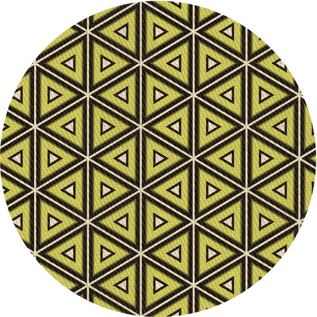Ahgly Company Tapis Rond Lavable en Machine Intérieur Transitionnel Gris Minuit, 7 Pieds Rond