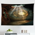 thumbnail image 1 of Fantasy Tapestry, Night with a Little Home in The Trunk of an Tree in The Woods Print, Fabric Wall Hanging Decor for Bedroom Living Room Dorm, 2 Sizes, Navy Blue, by Ambesonne, 1 of 1