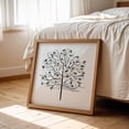 thumbnail image 6 of Abstract Tree Silhouette With Leaves - Digital Art Line Art Abstract Black and White Botanical Floral Minimalist Nature Oak Framed Wall Art Print 16 x 16 inches, 6 of 8