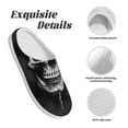 thumbnail image 5 of Daiia Black White Hat Skull Print Women’s Fuzzy Slippers Memory Foam Lightweight House Shoes Cozy Loafer Flannel House Shoes-35/36, 5 of 7