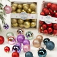 thumbnail image 3 of Dserhfy 42Pcs 3/4/5cm Christmas Balls Set Glitter Surface Various Pattern Christmas Balls Shatterproof Home Reusable Ornaments, 3 of 8