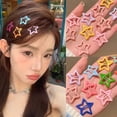 thumbnail image 2 of Cute Girl Metal Y2K Women Star Edge Clip BB Hair Clips Star Barrettes Snap Clip Headdress 6, 2 of 8