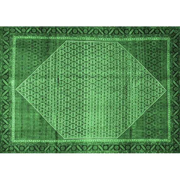 Ahgly Company Indoor Rectangle Persian Emerald Green Traditional Area Rugs, 2' x 3'