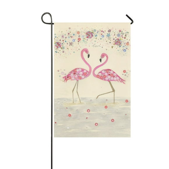 BSDHOME Pink Flamingo Garden Flag 12x18 inches