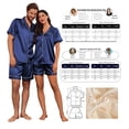 thumbnail image 5 of EKOUAER Couple Matching Pajamas Set Silk Satin Pjs Short Sleeve Sleepwear 2 Piece Button Down Lounge Set, 5 of 6
