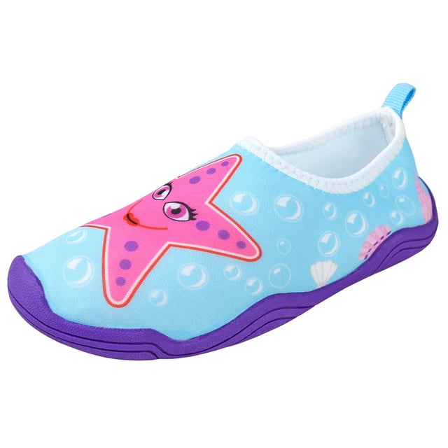 Lil' Fins Kids Water Shoes - Beach Shoes | Summer Fun | 3D Toddler Water Shoes Kids | Quick Dry | Swim Shoes Starfish 6/7 M US