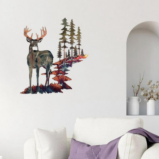 Arte De Pared perfecl decoración colgante ciervo bosque Marrón rústico