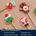 thumbnail image 4 of Tenedores y cucharas navideñas, cuchara agitadora, cuchara de té, cuchara de café con colgante navideño para decoración de vajilla de fiesta de Navidad, 4 unidades por juego, 4 of 5