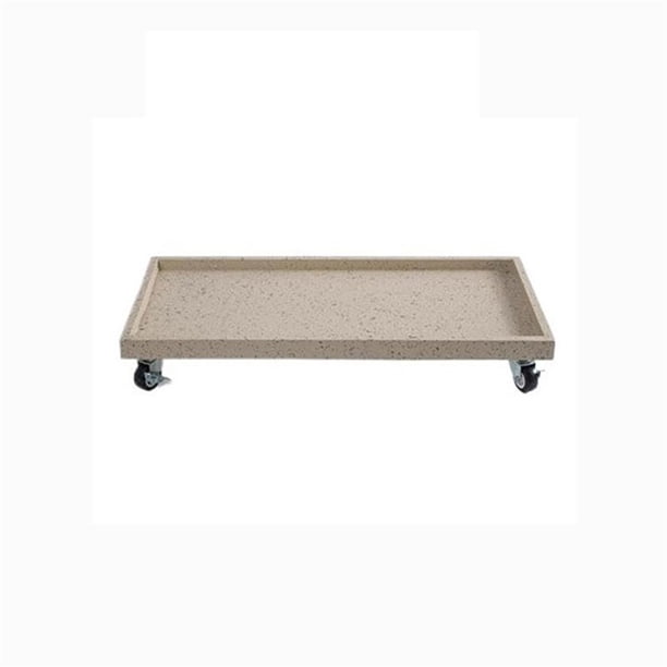 Platillo móvil rectangular con ruedas, tarima de resina sintética for plantas de interior y exterior