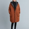 thumbnail image 3 of Scyoekwg Womens Coats Outerwear Winter Casual Cotton Jacket Thickened Cold-Proof Soft Hooded Jacket Long Sleeve Winter Warm Jackets Loose Solid Color Outerwear (Brown,XL), 3 of 8