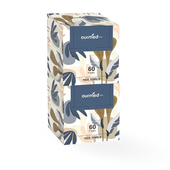 Toalla facial desechable Ourmed Life, 120 unidades, paquete de 2