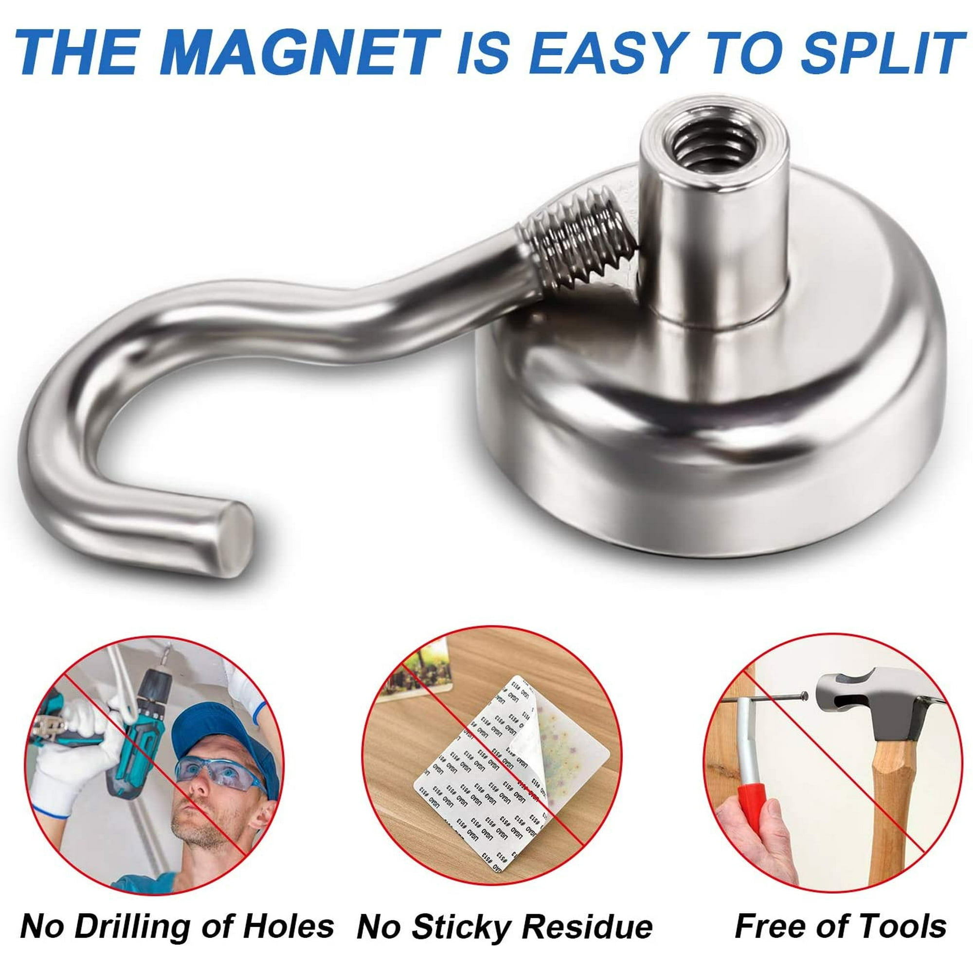 Lot De 5 Crochets Magnétiques Anti-rouille Diamètre 3 Mm - KN20 - Noir - Linxor | Leroy Merlin