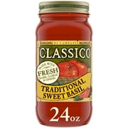 Classico Traditional Sweet Basil Spaghetti Pasta Sauce, 24 oz. Jar