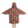 thumbnail image 2 of Red Hedgehog Pattern Blanket Hoodies for Kids 6-13YR Oversize Wearable Blanket Hoodies for Boys Girls Teens, 2 of 7
