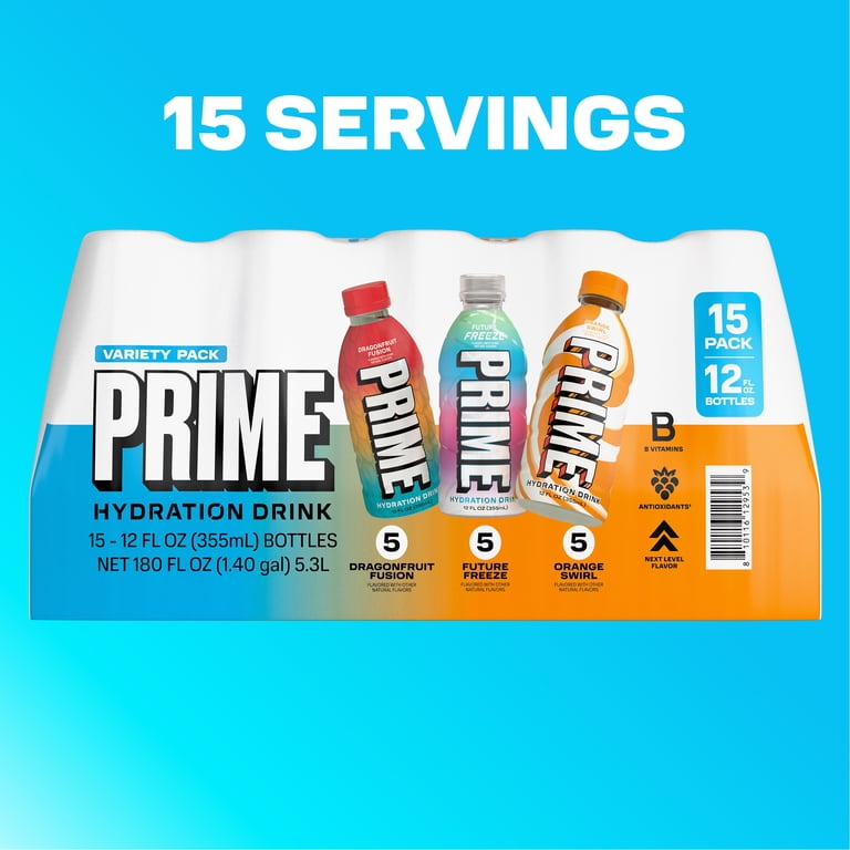 Prime Hydration Sports Drink, Variety Pack, Future Freeze, Orange