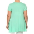 thumbnail image 4 of MOA COLLECTION Women's Plus Size Solid Casual Loose Fit Pocket Tunic Top Mini Dress/Made in USA, 4 of 5