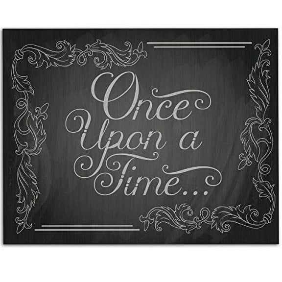 Once Upon A Time - Chalkboard Style - 11x14 Unframed Art Print - Great Home/Living Room Decor/Wedding Gift (Printed on Paper, Not Chalkboard)