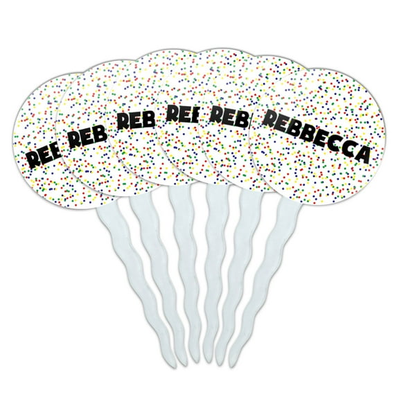 Rebbecca Cupcake Picks Toppers - Set of 6 - Mutlicolored Speckles