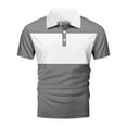 thumbnail image 4 of WAVSUF Lapel Polos Men Soft Pique polo Shirt Button T-Shirt Gray Size S, 4 of 4