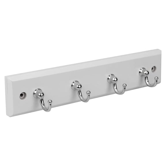 Home Basics 4 Hook Wall Mounted Key Rack, White
