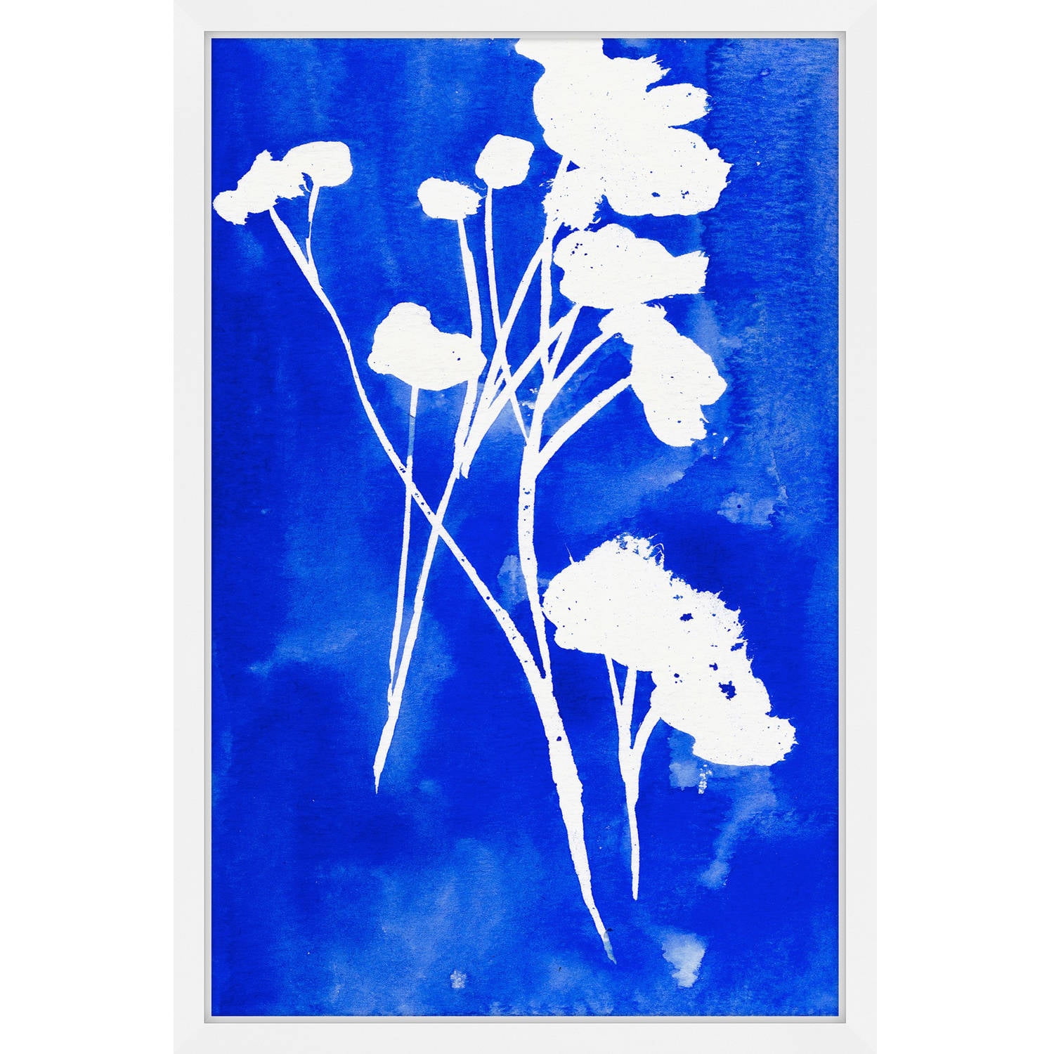 "Cyan Watercolor" Framed Painting Print