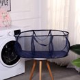 thumbnail image 3 of CSChome Laundry Hamper Laundry Basket Large Capacity Fine Mesh Foldable 3 Grid with Handle Dirty Clothing Storage Hamper, 3 of 6