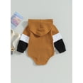 thumbnail image 5 of Elippeo Baby Long Sleeve Jumpsuit 6M 12M 18M 24M 3Y Contrast Color Toddler Ribbed Hooded Rompers for Newborn Infant Cute Clothes, 5 of 9
