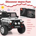 thumbnail image 4 of Gymax 12V Electric Kids Ride On Car Truck w/ MP3 Horn 2.4G Remote Control White, 4 of 10