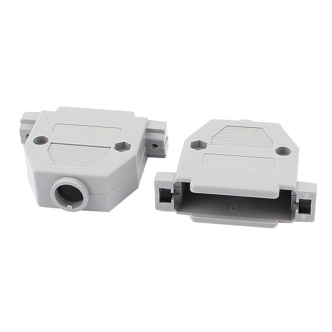Uxcell DB25 Connector Housing Kit - 4pcs Gray Plastic Shells For Male/Female D-Sub 25 Port Covers
