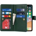 thumbnail image 5 of iPhone Xs Phone Case Wallet for Women Men with Credit Card Holder, iPhone X Crossbody Case with Strap Shoulder Lanyard, Zipper Pocket PU Leather Cases for iPhone Xs,5.8 Inch Dark Green, 5 of 18