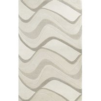 2'x4' Ivory Hand Tufted Abstract Waves Indoor Accent Rug
