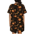 thumbnail image 6 of Rateoe Halloween With Pumpkins Pattern Women's Short-Sleeved Pajama Set - 2 Piece Soft and Lightweight Sleepwear Set-Large, 6 of 7