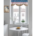 thumbnail image 5 of Blue Pink Tie Up Valances Curtain, Adjustable Kitchen Brown Gradient Wood Grain Vintage Farmhouse Valances for Windows Decor, Rod Pocket Short Curtains Set for Bedroom/Bathroom, 54"x18", 5 of 8