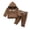 Brown, variant on CYRBOKO Baby Boys Cotton Outfits, Spring Two-piece Long Sleeve Elastic Waist Hooded Sweatsuits Brown Size 18-24 Months