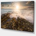 thumbnail image 2 of Sea Waves Impact on Rocky Shore - Beach Photo Canvas Print, 2 of 3
