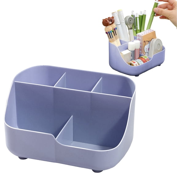 Pastel Multi Compartment Plastic Desktop Organizer Caddy Multifunctional Stationery Makeup Bathroom Storage Tray Dorm Office Desk Accessory Holder For Pens Cosmetics Small Supplies