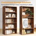 thumbnail image 3 of 5-Tier Bookcase, 53 Inch Industrial Storage Wall Shelf, Display Shelf for Living room, Bedroom, Retro Brown, 3 of 6