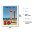 thumbnail image 2 of Greece - Rhodes - Temple of Apollo (Acropolis of Rhodes) - Monte Smith Park - Vintage Travel Poster by C. Neuria c.1954 - Japanese Unryu Rice Paper Art Print (Unframed) 17 x 22 in, 2 of 4